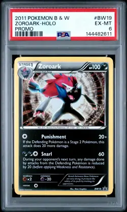 2011 POKEMON B&W PROMO #BW19 ZOROARK-HOLO PSA 6 - Image 1