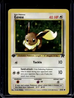 2000 Pokemon Team Rocket First Edition Eevee #55/82 - Image 1