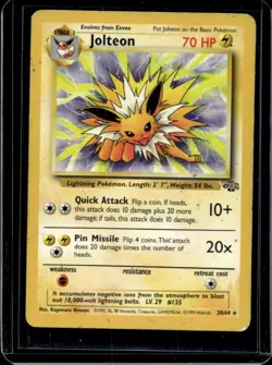 1999 Pokemon Jungle Jolteon #20/64 - Image 1