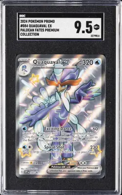 2024 POKEMON PROMO PALDEAN FATES PREM COLL #084 QUAQUAVAL EX SGC 9.5 - Image 1