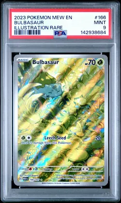 2023 POKEMON MEW EN-151 ILLUSTRATION RARE #166 BULBASAUR PSA 9 - Image 1