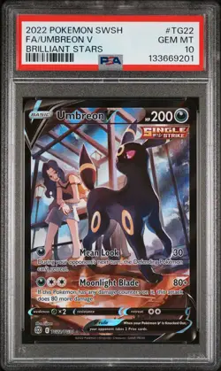 2022 POKEMON SWORD & SHIELD BRILLIANT STARS #TG22 FA/UMBREON V PSA 10 - Image 1