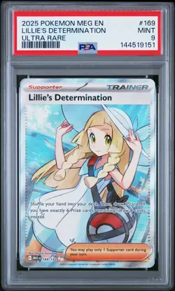 2025 POKEMON MEG EN-MEGA EVOLUTION ULTRA RARE #169 LILLIE'S DETERMINATION PSA 9 - Image 1