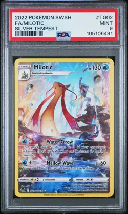 2022 POKEMON SWORD & SHIELD SILVER TEMPEST #TG02 FULL ART/MILOTIC PSA 9 - Image 1