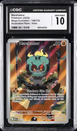 2025 POKEMON MEG EN-MEGA EVOLUTION ILLUSTRATION RARE MARSHADOW CGC 10 GEM MINT - Image 1