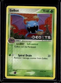 2005 Pokemon EX Deoxys Golbat Reverse Holo #31/107 - Image 1