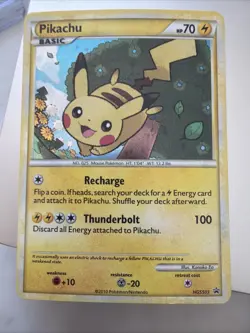 Pikachu HGSS03 Swirl Pokemon TCG: 2010 HGSS Black Star Promo LP - Image 1