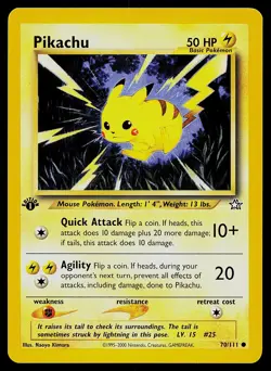 Pokemon Card - Pikachu Neo Genesis 70/111 Common 1st Edition - Image 1