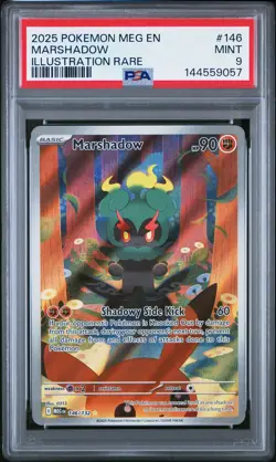 2025 POKEMON MEG EN-MEGA EVOLUTION ILLUSTRATION RARE #146 MARSHADOW PSA 9 - Image 1