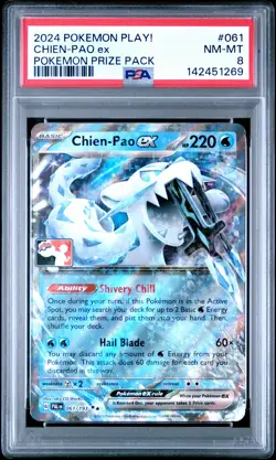 2024 POKEMON PLAY! POKEMON PRIZE PACK #061 CHIEN-PAO EX PSA 8 - Image 1