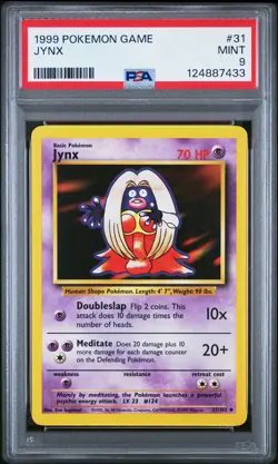 1999 POKEMON BASE SET UNLIMITED #31 JYNX PSA 9 - Image 1