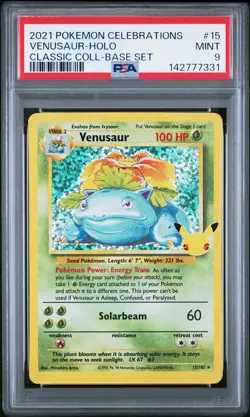 2021 POKEMON CELEBRATIONS CLASSIC COLLECTION #15 VENUSAUR-HOLO PSA 9 - Image 1