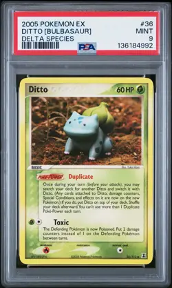 2005 POKEMON EX DELTA SPECIES #36 DITTO [BULBASAUR] PSA 9 - Image 1