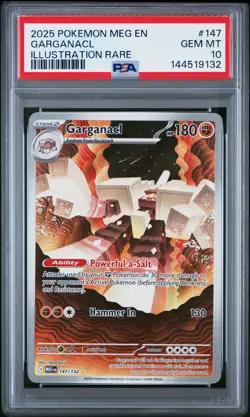2025 POKEMON MEG EN-MEGA EVOLUTION ILLUSTRATION RARE #147 GARGANACL PSA 10 - Image 1