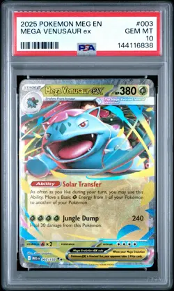 2025 POKEMON MEG EN-MEGA EVOLUTION #003 MEGA VENUSAUR EX PSA 10 - Image 1