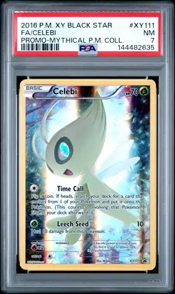 2016 POKEMON XY BLACK STAR PROMO MYTHICAL POKEMON COLL FULL ART/CELEBI PSA 7 - Image 1