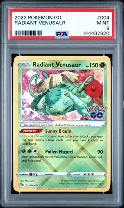 2022 POKEMON GO #004 RADIANT VENUSAUR PSA 9 - Image 1