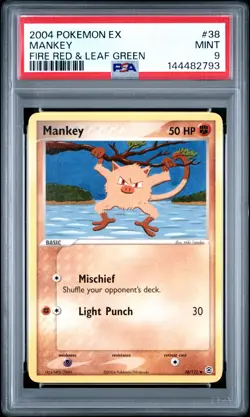 2004 POKEMON EX FIRE RED & LEAF GREEN #38 MANKEY PSA 9 - Image 1