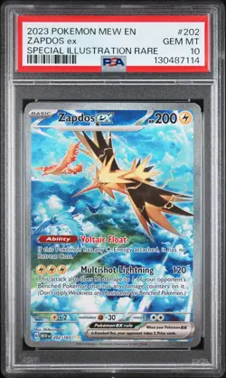 2023 POKEMON MEW EN-151 SPECIAL ILLUSTRATION RARE #202 ZAPDOS EX PSA 10 - Image 1
