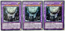 3 x HA03-EN056 Worm Zero - Secret Rare 1st Edition Lightly Played YuGiOh Cards - Image 1