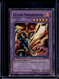 2002 Yu-Gi-Oh! English 1st Edition Flame Swordsman #LOB-003 - Image 1