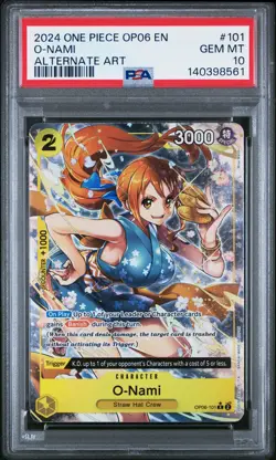2024 ONE PIECE OP06-WINGS OF THE CAPTAIN ALTERNATE ART #101 O-NAMI PSA 10 - Image 1