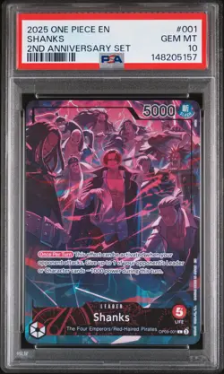 2025 ONE PIECE ENGLISH VERSION 2ND ANNIVERSARY SET #001 SHANKS PSA 10 - Image 1