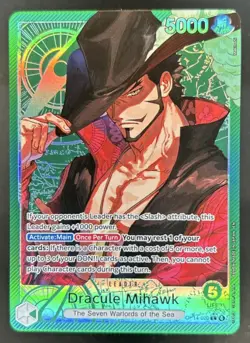 2026 One Piece Azure Sea's Seven Dracule Mihawk Alt Art #OP14-020 - Image 1
