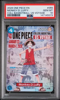 2026 ONE PIECE PROMOS ONE PIECE COLLEGE BK: US VOYAGE MONKEY D. LUFFY PSA 10 - Image 1