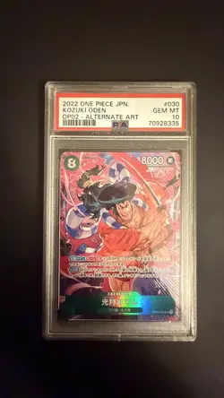 2022 Japanese One Piece Paramount War Kozuki Oden OP02-030 SR Alt Art PSA 10 - Image 1