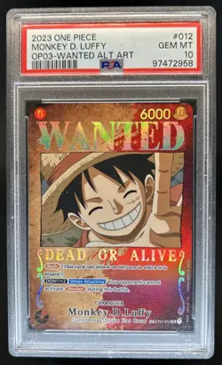 2023 One Piece Pillars Of Strength Monkey D Luffy Wanted Alt Art ST01-012 PSA 10 - Image 1