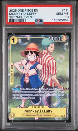 2025 ONE PIECE PROMOS SET SAIL EVENT #111 MONKEY D. LUFFY PSA 10 - Image 1