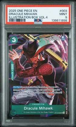 DRACULE MIHAWK 003 One Piece Promos Illustration Box Vol. 4 PSA 9 Mint *gb - Image 1