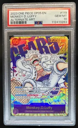 2023 One Piece Awakening New Era Monkey D Luffy Alt Art #OP05-119 PSA 10 - Image 1