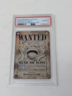 2024 One Piece OP09 En Alt Art #119 Monkey D. Luffy Wanted Poster PSA 10 - Image 1