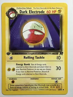 Dark Electrode 1st Edition Team Rocket 34/82 LP-NM Pokemon Card - Image 1