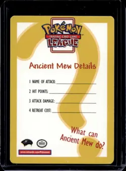 2000 Pokemon Ancient Mew Movie Promo Info Card Insert NNO - Image 2