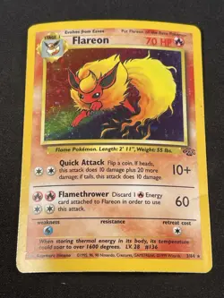 Pokemon Jungle Flareon 3/64 1999 Rare Holo Unlimited Card - Image 1
