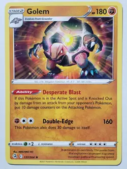Golem 137/264 B1G1F - RARE Non Holo Fusion Strike Pokemon Card KEIICHIRO ITO Art - Image 1