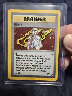 Pokemon TCG Blaine Trainer 1st Edition Gym Challenge Holo Card 2000 17/132 NM - Image 1