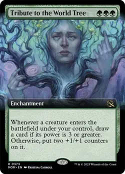 MTG Tribute to the World Tree - Foil - Extended Art, NM-Mint, English March of t - Image 1