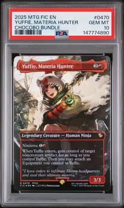 2025 MTG FINAL FANTASY COMMANDER CHOCOBO BUNDLE YUFFIE, MATERIA HUNTER PSA 10 - Image 1
