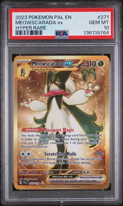 2023 POKEMON PAL EN-PALDEA EVOLVED HYPER RARE #271 MEOWSCARADA EX PSA 10 - Image 1