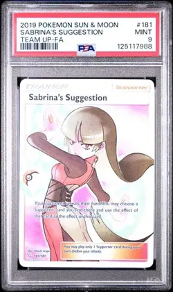 *New Cert* Sabrina's Suggestion 2019 Pokemon Sun & Moon Team Up #181 PSA 9 - Image 1