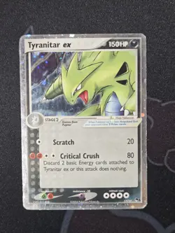 Pokemon TCG Tyranitar EX 17/17 Pop Series 1 Ultra Rare Holo Card #17/17 HP - Image 1