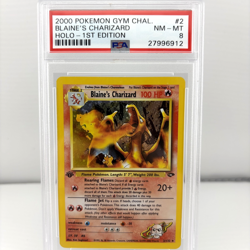 Pokemon Blaine's Charizard 1st Edition Holo Gym Challenge NM-MINT PSA 8 - Image 1