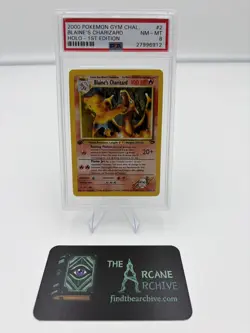 Pokemon Blaine's Charizard 1st Edition Holo Gym Challenge NM-MINT PSA 8 - Image 3