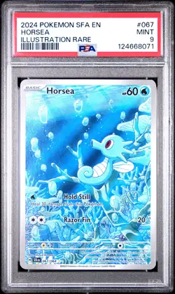 2024 POKEMON SFA EN-SHROUDED FABLE ILLUSTRATION RARE #067 HORSEA PSA 9 - Image 1