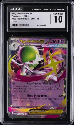 2025 POKEMON MEG EN-MEGA EVOLUTION HOLO #060 MEGA GARDEVOIR EX CGC 10 - Image 1