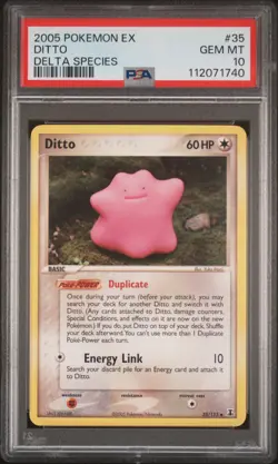 2005 POKEMON EX DELTA SPECIES #35 DITTO PSA 10 - Image 1
